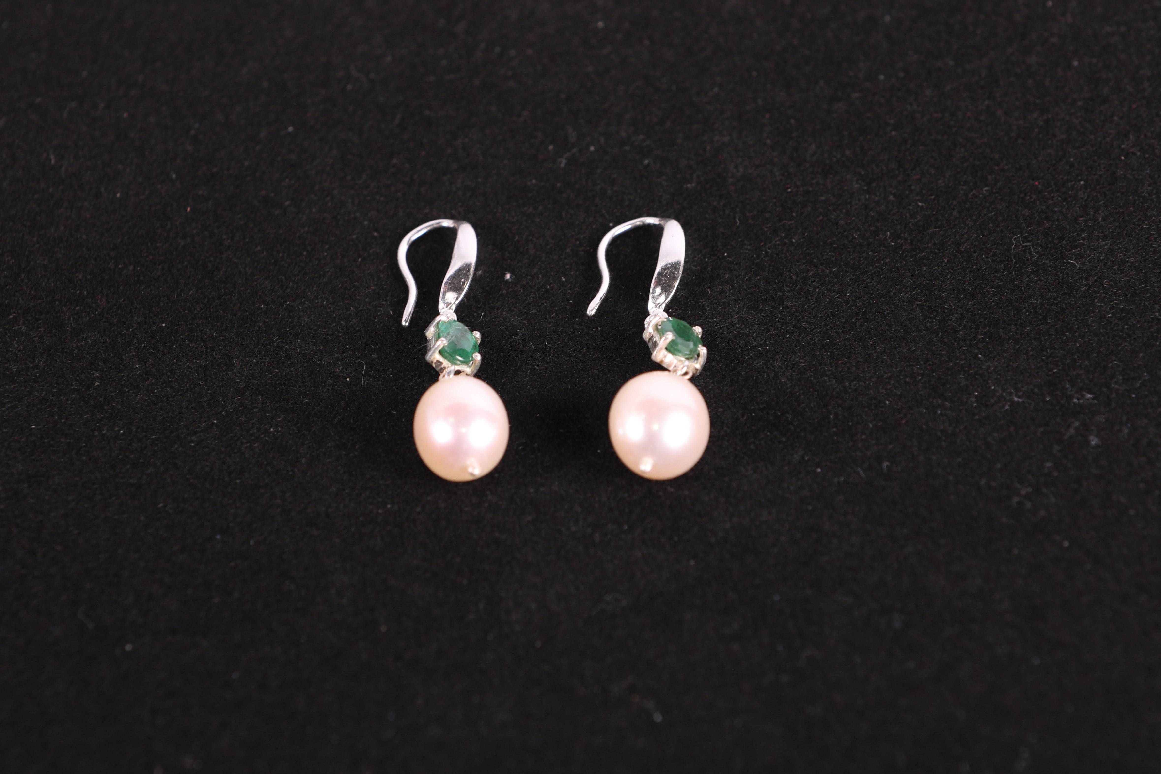 Polished Real Emerald and Pearl