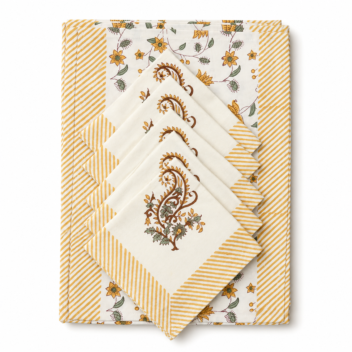 Pure Cotton Dining Table Mats and Napkin Set of 6