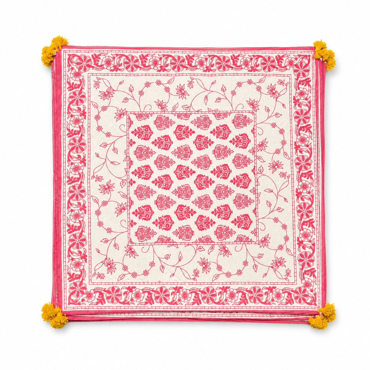 Pink and White cushion print