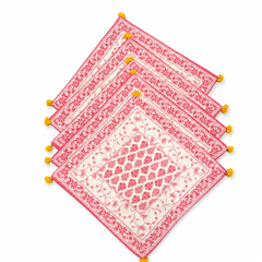 Pink and White cushion print