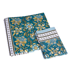 Green Floral Block Print Cotton Fabric Bedsheet Set
