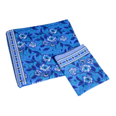 Blue Floral Block Print Cotton bedhsheet Set