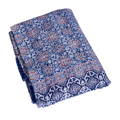 Indigo Medallion Cotton Double Bed Quilt