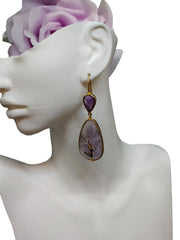 Lovely Amethyst Earring in Gold Plating