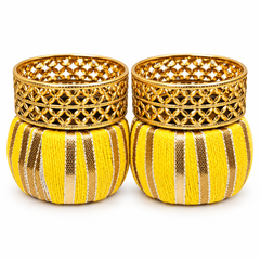Decorative Gold Tealight Candle Holders – Set of 2
