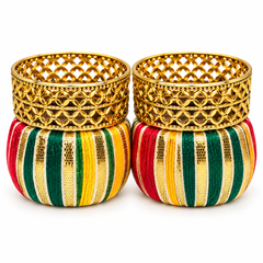 Decorative Gold Tealight Candle Holders – Set of 2