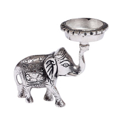 Royal Silver Elephant Tealight Holder