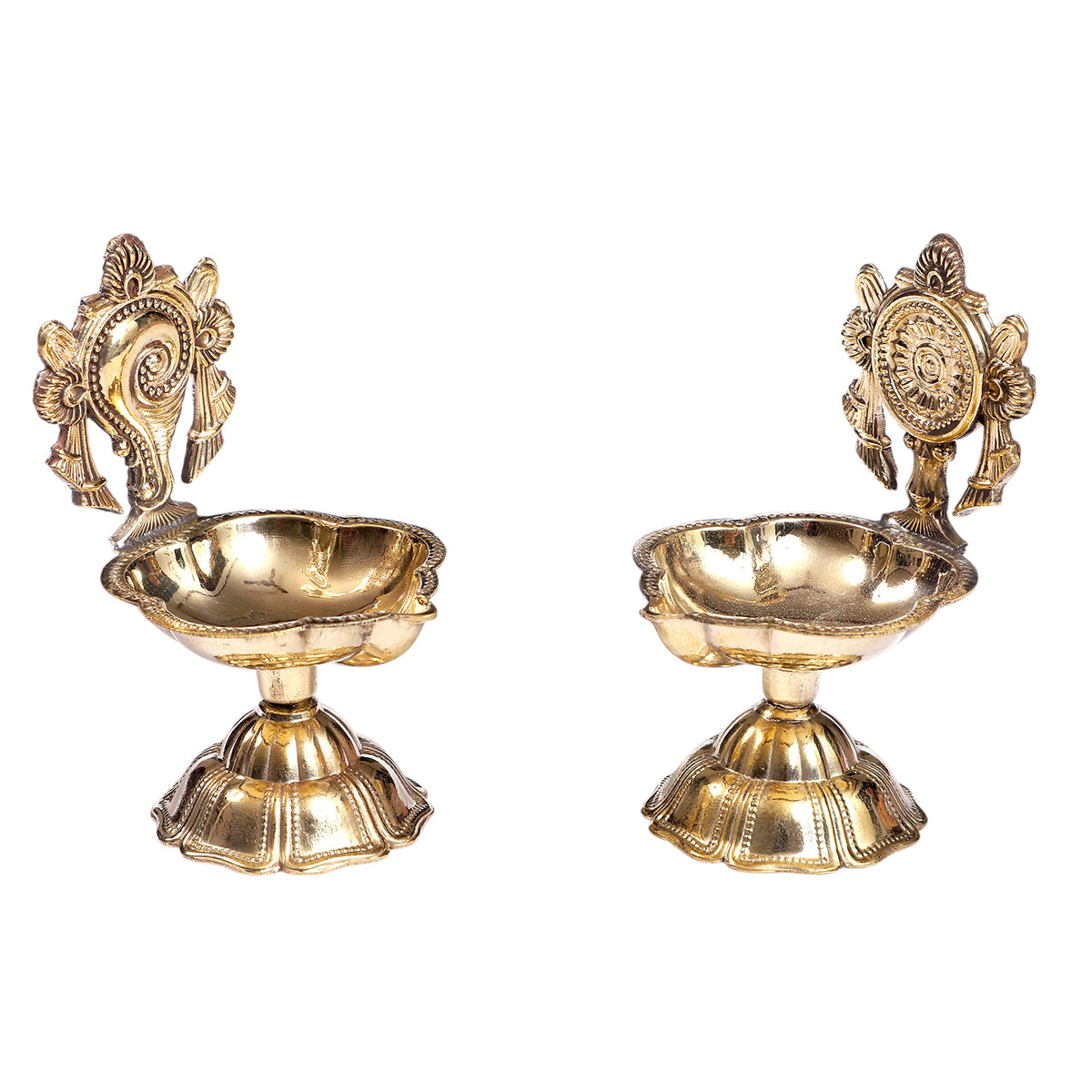 Divine Shankh Chakra Diya - Set of 2