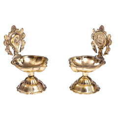 Divine Shankh Chakra Diya - Set of 2
