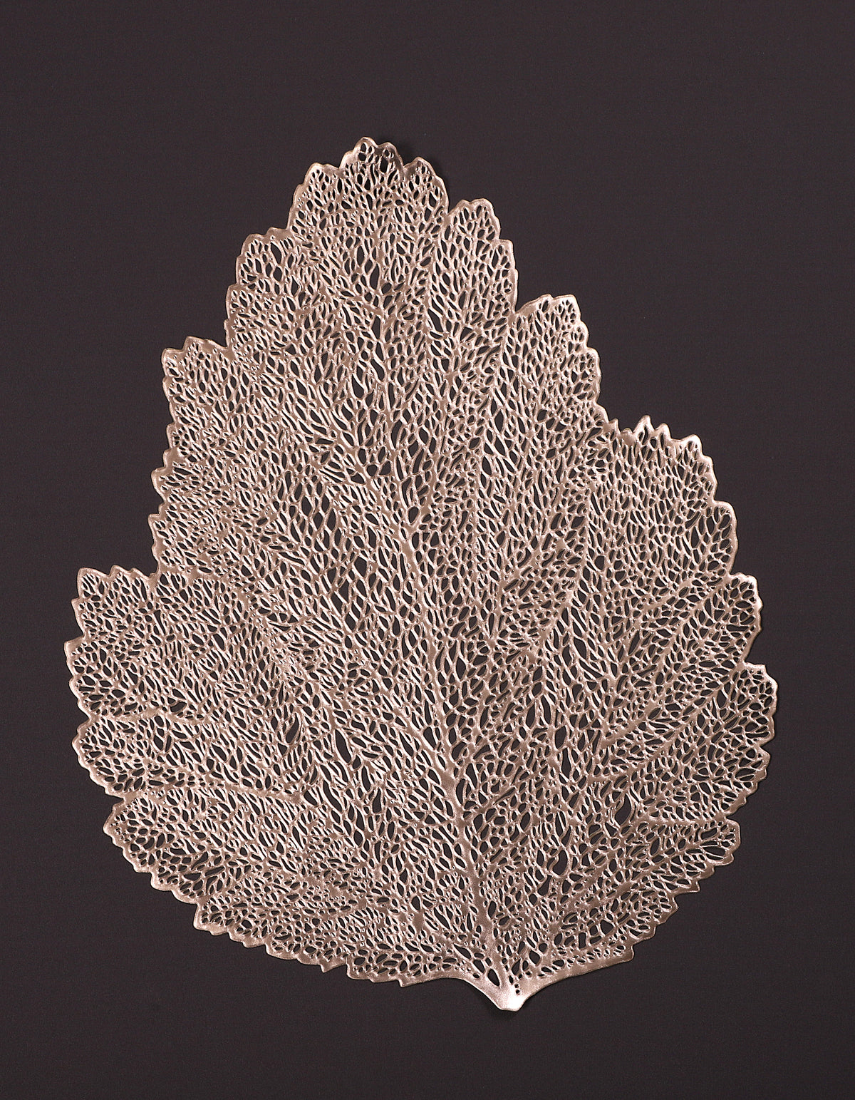 Set of 6 Rose Gold Lace Leaf Table Mats – Elegant Nature-Inspired Placemats