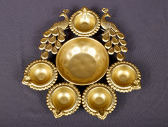 Ornate Golden Peacock Urli Centerpiece
