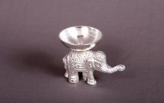 Elegant Silver Elephant Diya