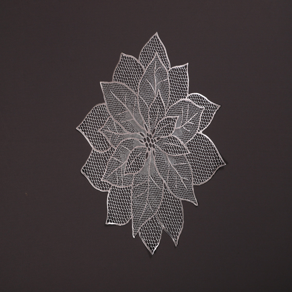 Set of 6 Silver Floral Cutwork Placemat
