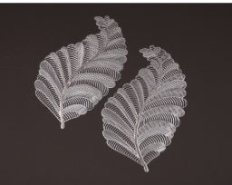Set of 6 Elegant Lace Leaf Table Mats - Silver