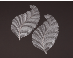 Set of 6 Elegant Lace Leaf Table Mats - Silver