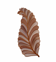 Set of 6 Elegant Lace Leaf Table Mats - Brown
