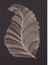 Set of 6 Elegant Lace Leaf Table Mats - Rose Gold