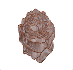 Set of 6 Rose-Shaped Table Mats - Gold