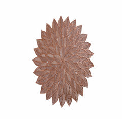 Set of 6 Leaf-Shaped Table Mats – Decorative Round Placemats for Dining Table