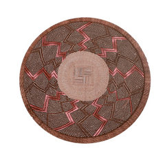 Set of 6 Geometric Round Table Mats – Handwoven with Gold Accents