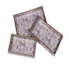 Handcrafted Antique Serving Tray Set – Elegant Antique Look Nesting Trays (Set of 3)