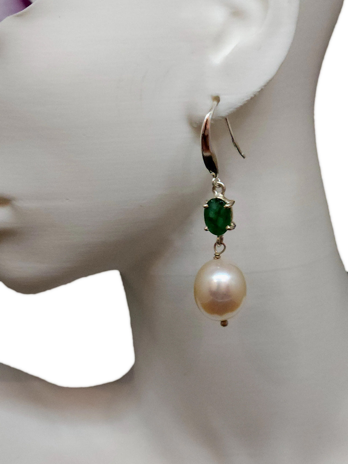 Polished Real Emerald and Pearl