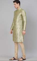 Shimmering Blended Kurta Set with Selfprint design