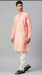 Peach Thread work Kurta