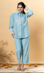Charming Matching Light Blue Co-Ords Set
