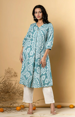 Fresh Charming Sea Green Kurta Set