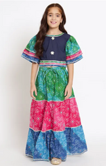 Bandhani Multi-Tiered Lehenga Choli Printed Patchwork Style