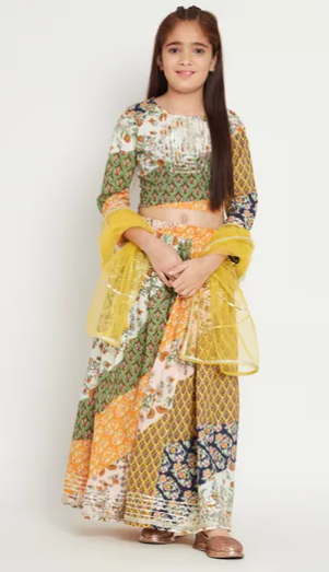 Multicolor Printed Lehenga Choli with Dupatta