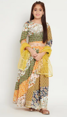 Multicolor Printed Lehenga Choli with Dupatta