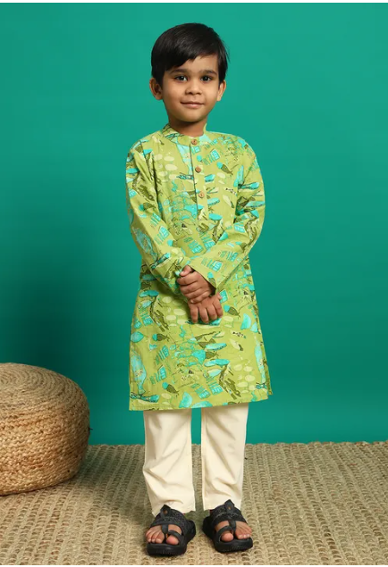 Turquoise Garden Print Twinning Set Girls and Boys