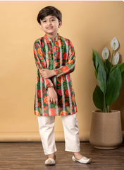 Festive Mosaic Sibling Twinning Set Vibrant Kurta & Sharara Combo