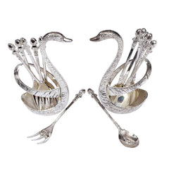 Silver Swan Appetizer & Dessert Server Set