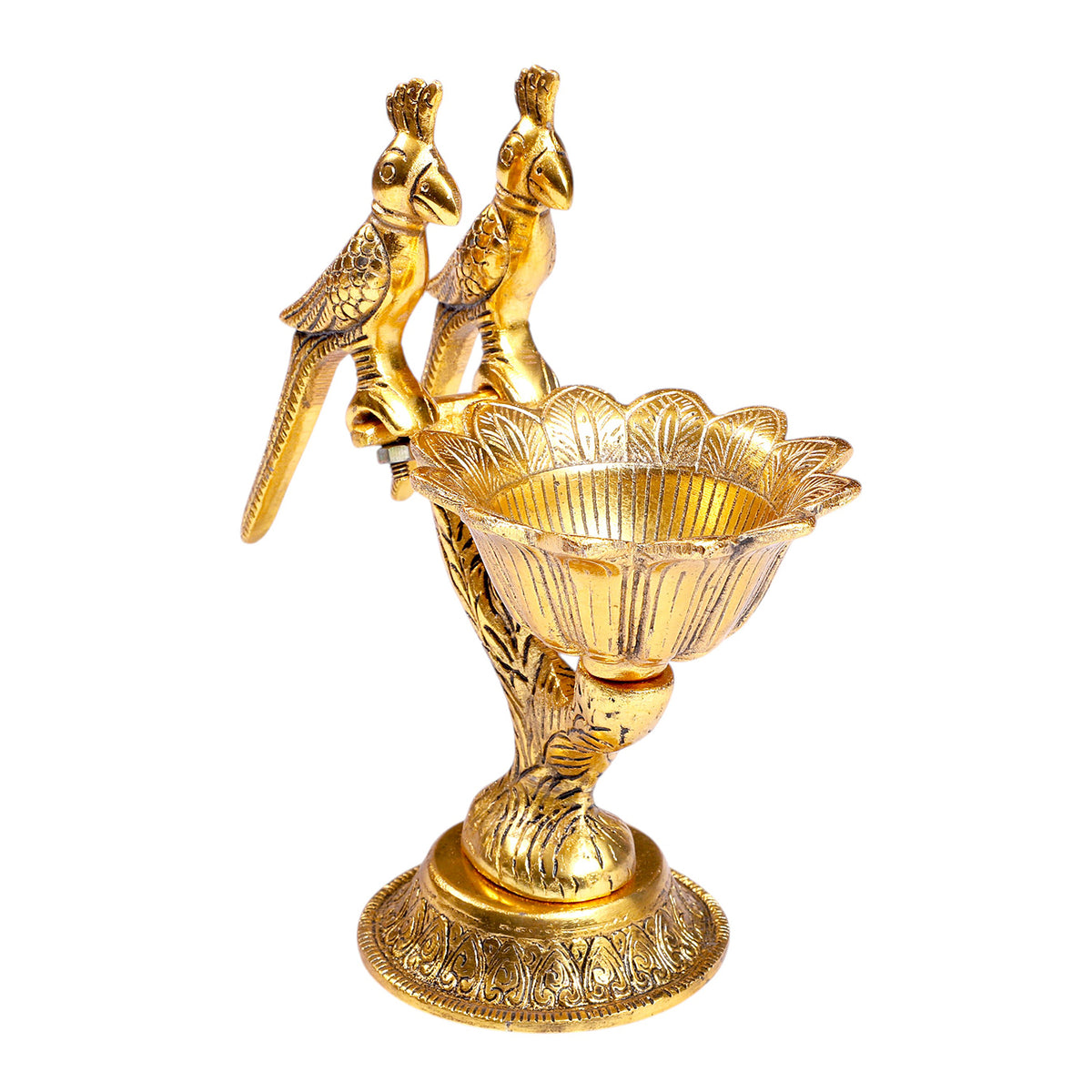 Golden Parrot Perch Tealight Holder