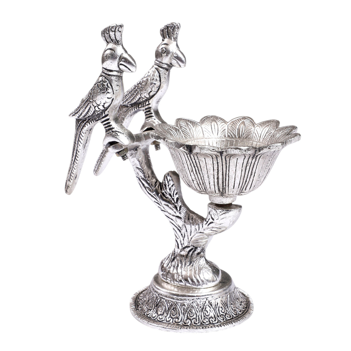 Silver Parrot Perch Tealight Holder