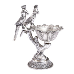 Silver Parrot Perch Tealight Holder