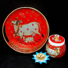 Decorative Tray with Jar and tealigjht