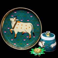 Decorative Tray with Jar and tealigjht
