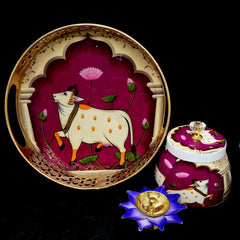 Decorative Tray with Jar and tealigjht