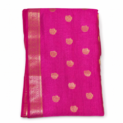 Elegant Handwoven Raw Silk Saree in Pink