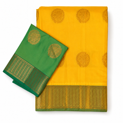 Elegant Yellow Gadwal Silk Saree