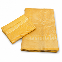 Radiant Yellow Maheshwari Saree with Traditional Weave