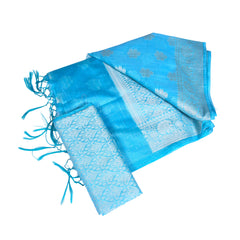 Sky Blue Silk Saree with Self Zari Weave