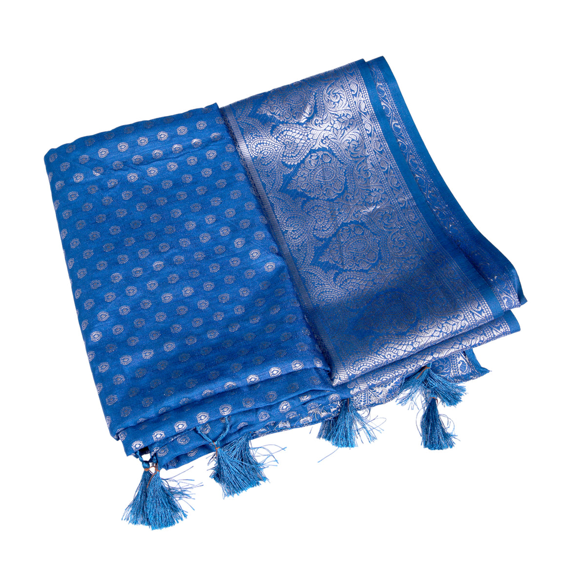 Royal Blue Silk Saree with Silver Zari Weaving