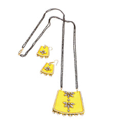 Golden Sunbeam Kundan Mangalsutra Set