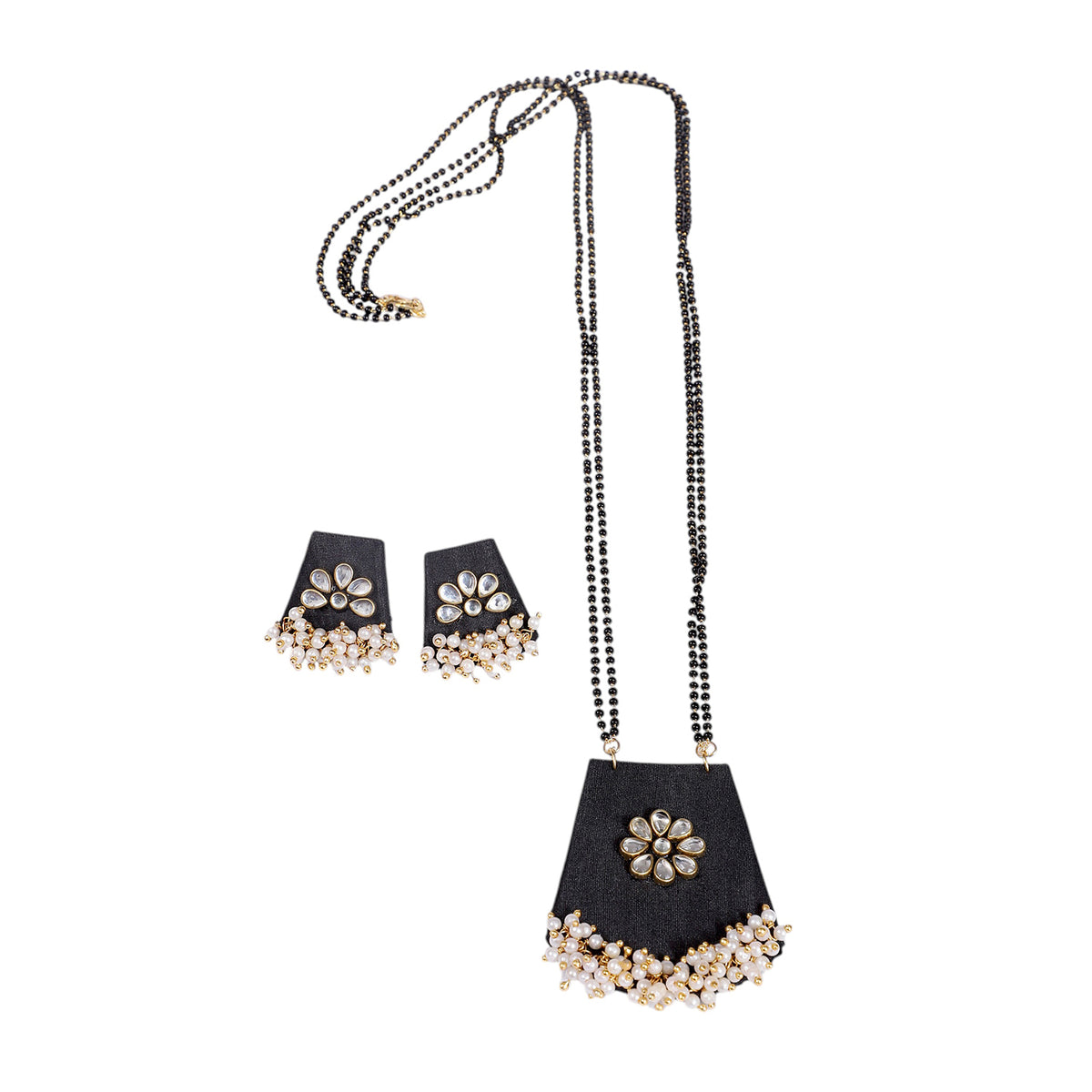 Noir Pearl Blossom Kundan Mangalsutra Set