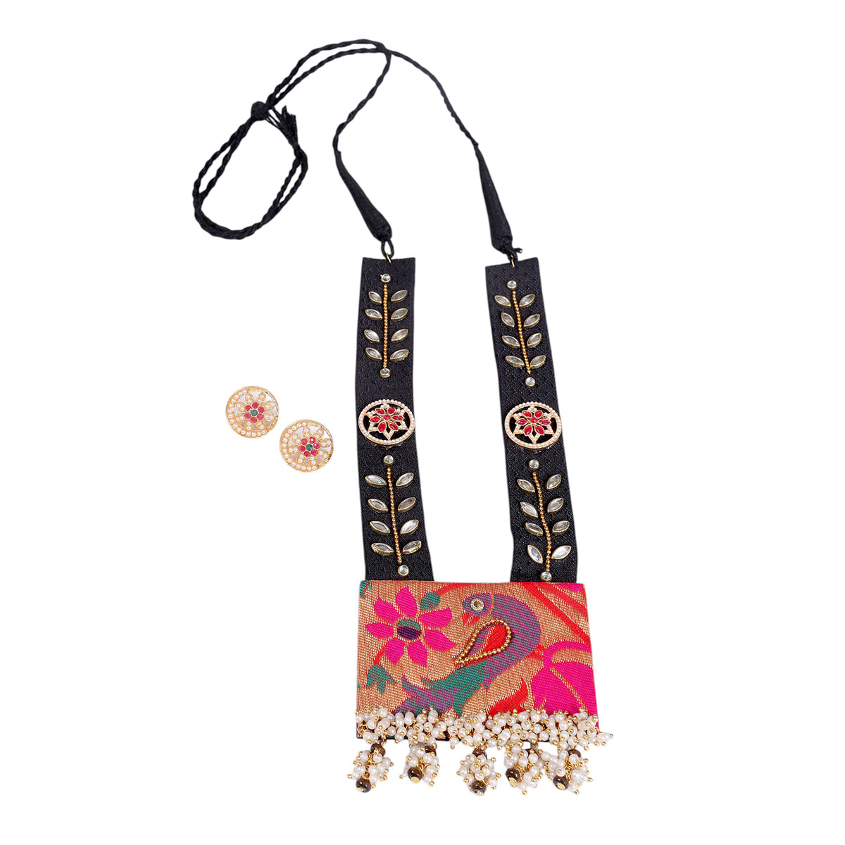 Peacock Muse Paithani Necklace Set
